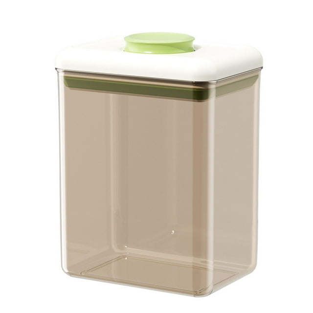YIMWNYI Push-Button Airtight Container Food Storage Canister Dry Food Dispenser, Clear Grain Storage Bin, Sealed Packaging for Freshness, Durable Plastic, Stackable Design, Kitchen Organization