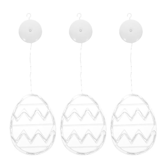 Jiyike 3pcs Easter Egg Suction Cup Light Easter Egg Window Lamp Easter Party Decorative Light