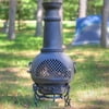 Outdoor Chimenea Fireplace - Gatsby in Charcoal Finish (Gas Fueled)