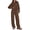 Brown, variant on Sweatsuits Women 2 Piece Outfit Sweat Set Lounge Sets,Fall Matching Sets Clothing,Airport Travel Outfit,Comfort Sweatshirt,Wide Leg Sweatpants,Workout Athleisure,Jogger Tracksuit
