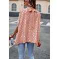 thumbnail image 4 of High Neck Spotted Print Dolman Sleeve Classic Blouse for Women Mauve Pink Medium, 4 of 4