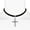 Crystal Clear, variant on 1928 Jewelry Black Velvet Choker With Crystal Accent Cross Necklace For Women 12" + 5" Extender, Orange