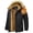 Black, variant on Men's FLeece Lined Jacket with Hood Water Resistant Windproof Warm Thicken Winter Parka Coat with 6 Pockets, Army Green, XL