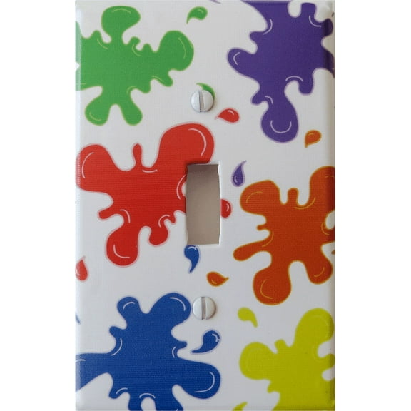 Multicolored Paint Splatter Light Switch Plates / Paintball Switch Plates