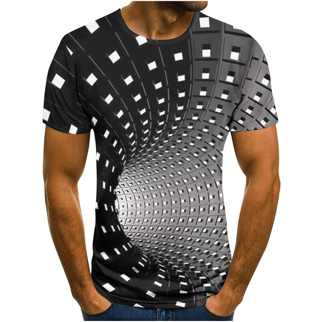 Birdeem T-Shirt Homme Impression Abstraite 3D Manches Courtes Col Rond Mode Décontracté Quotidien Vacances T-Shirt Haut Blouses