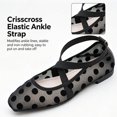 thumbnail image 4 of CHICVOMEY Womens Polka Dot Mesh Mary Jane Flats Square Toe Crisscross Ankle Strap Ballet Shoes Sheer Breathable Slip On Flat Sandals for Summer Party Daily Wear, 4 of 8