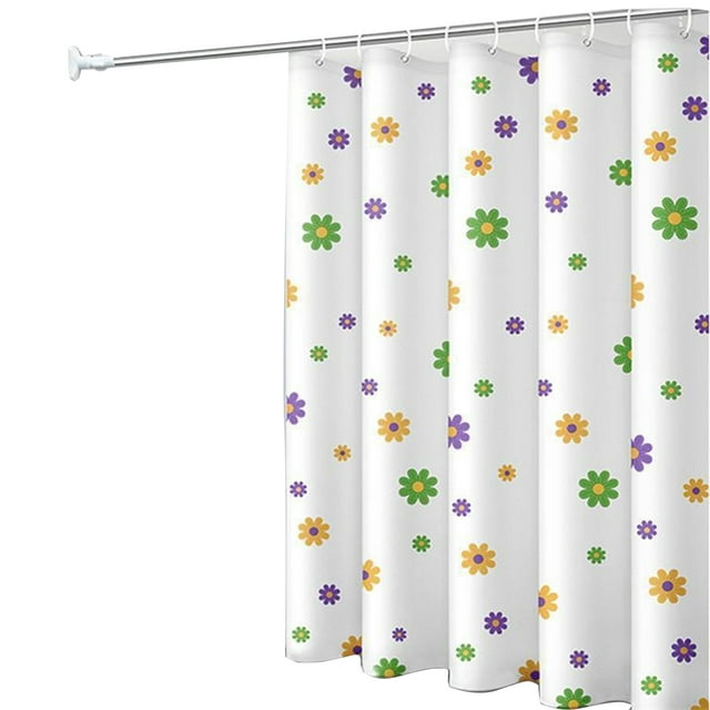 Cortina de ducha para baño, cortina de ducha de tela impermeable con teñido de halo de línea con ganchos, cortina de ducha de tela abstracta de acuarela de 60'' x 70''