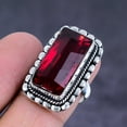thumbnail image 2 of Natural Garnet Gemstone Handmade 925 Sterling Silver Jewelry Ring Size 8, 2 of 2