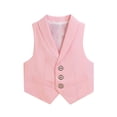 thumbnail image 2 of GiLiling Boys Suit Vest Classic Tuxedo Kids Formal Waistcoat Notch Lapel Dress Vest with Pockets Elegant Gentleman Outfit (Pink, 18-24 Months), 2 of 4
