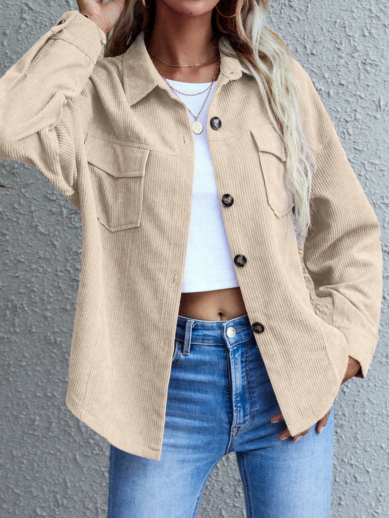 Women's Flap Pocket Drop Shoulder 