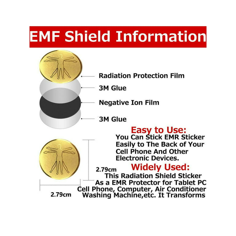 8 Pack - Anti EMF Radiation Protection Shield Stickers - Cell Phone,  Tablets Etc