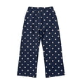 thumbnail image 5 of Dweltoz Women's Polka Dot Barrel Sweatpants Wide Leg Pants Drawstring Elastic Waist Loose Fit Casual Sweat Pants with Pockets Lounge Trousers,Navy XS, 5 of 5