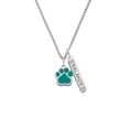 thumbnail image 2 of Delight Jewelry Silvertone Large Teal Paw Silvertone Balance Bar Charm Necklace, 23", 2 of 4
