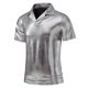 thumbnail image 2 of Camisa informal de diseño elegante y brillante para hombre, ideal para vacaciones: material PU, transpirable, ligera, lavable a máquina, para fiestas y uso diario., 2 of 4