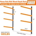 thumbnail image 3 of UOKRR Kayak Storage Rack Wall Mounted Heavy Duty Adjustable for Indoor Outdoor Storage, 3 of 7