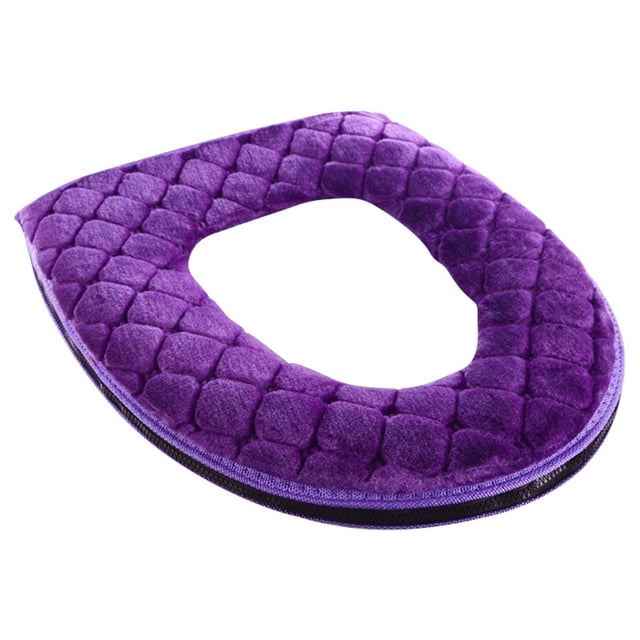 Dadatutu Housse de Siège de Toilette Douce avec Fermeture Éclair, Housse de Siège de Toilette Lavable Coussin de Siège de Toilette Plus Épais Réutilisable pour Salle de Bain