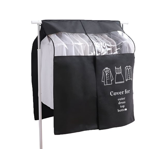 LAMIRO Clothes Dust Cover Dust-Proof Clothes Cover Home Storage Non-Woven Hanging Garment Bag Wardrobe Organizer Clothes Duster