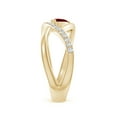 thumbnail image 3 of ANGARA Natural Criss Cross Pear Shaped Ruby Ring with Diamond Accents in 14K Yellow Gold for Women (Size-6x4mm) | July Birthstone, Birthday, Anniversary, Jewelry Gift for Women | Natural Ruby Ring, 3 of 8