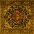 thumbnail image 1 of Ahgly Company Indoor Square Persian Yellow Traditional Area Rugs, 7' Square, 1 of 4