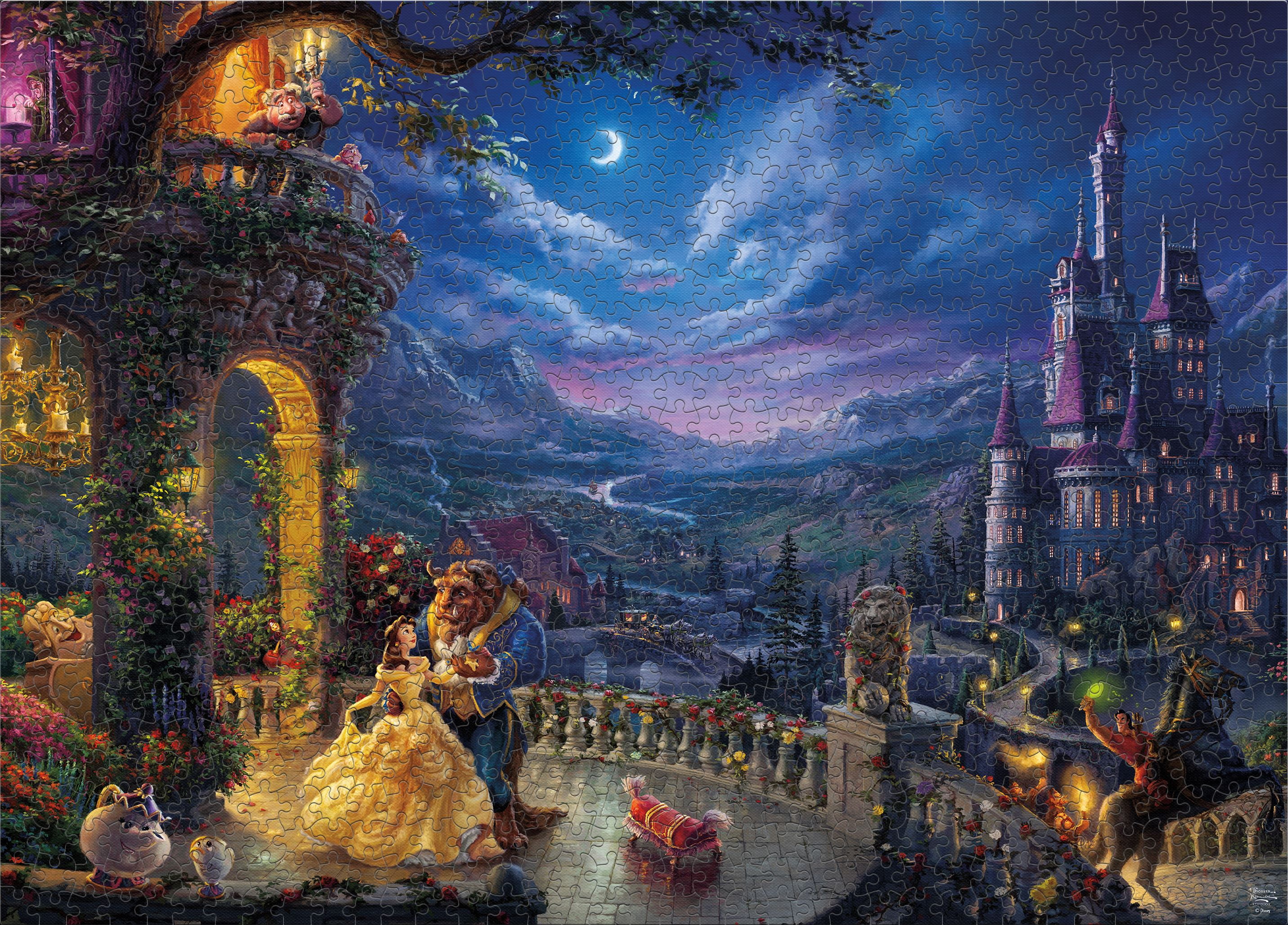 Ceaco 1000 Piece Beauty and the Beast Dancing in the Moonlight Interlocking Jigsaw Puzzle