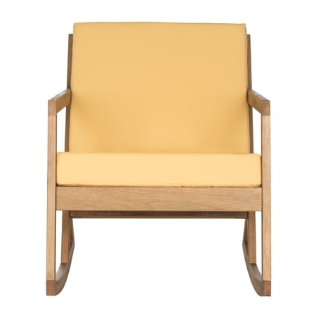 SAFAVIEH Vernon Outdoor Patio Rocking Chair, Natural/Yellow
