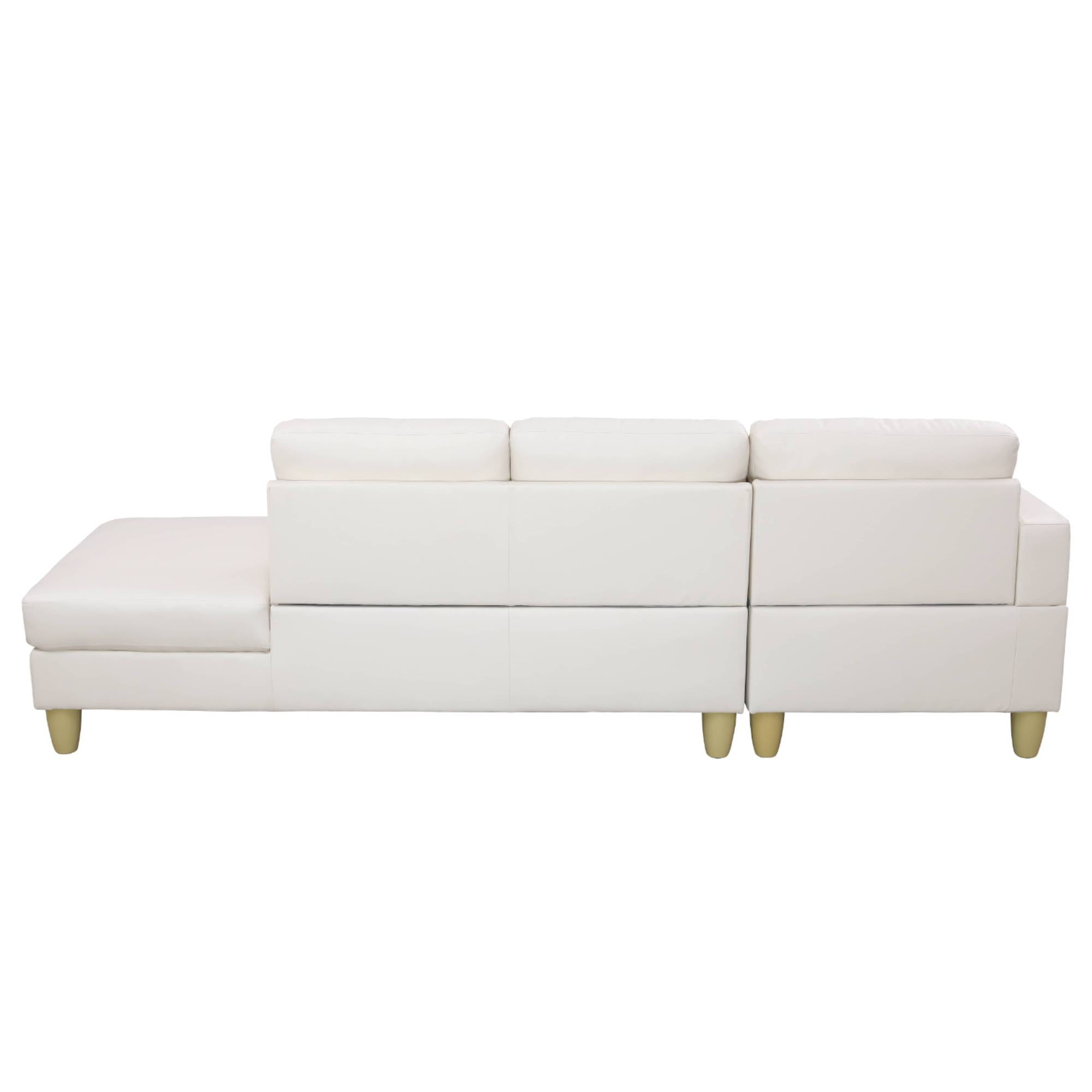 Modular Sectional Sofa, Leather L Shape Sleeper Sofa Couch with Chaise for Living Room Furniture Sets, White