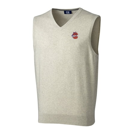 Clemson Tigers Cutter & Buck Big & Tall College Vault Lakemont Tri-Blend Vest - Cream