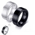 thumbnail image 1 of Rotatable Titanium Steel Ring Men's Stainless Steel Rotating Ring Black Hand Jewelry Easy to wear, 1 of 4