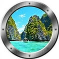 thumbnail image 2 of VWAQ Ocean Wall Decal Mountains Porthole 3D Wall Sticker Peel And Stick Decor VWAQ-SP23 (20" Diameter), 2 of 2