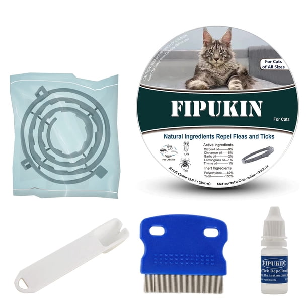 Collar antipulgas y garrapatas para gatos Fipukin Natural & Safe de 8 meses