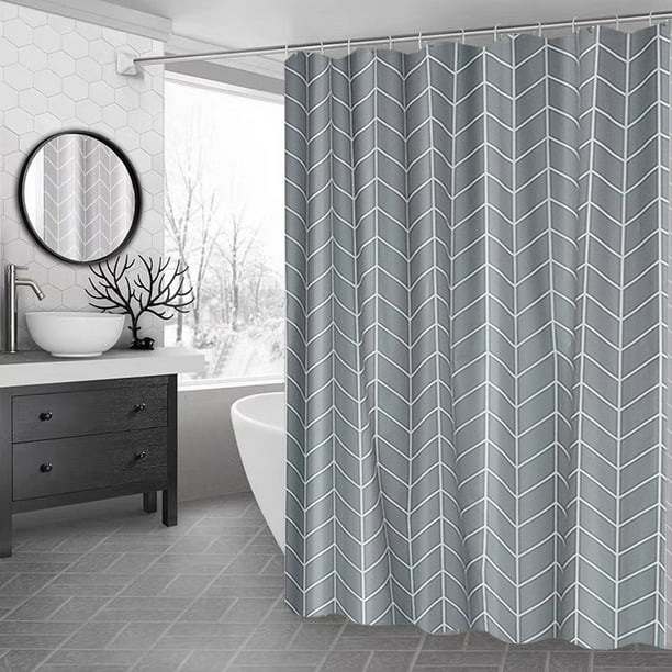 Cortina de ducha impermeable y gruesa | Diseño sin agujeros con ganchos incluidos | Cortina de baño estampada | 180 x 120 cm (70,86 x 47,24 pulgadas)