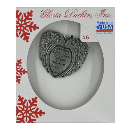 Pewter Remembrance Wings Christmas Ornament