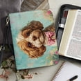 thumbnail image 4 of chsmod Poodle Flower Print Bible Covers for Women PU Leather Bible Case Lightweight Bible Protective Carrier with Adjustable Shoulder Strap Multifunctional Bible Study Tools Christian Tote Bag, XL, 4 of 7