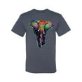 thumbnail image 2 of Wild Bobby, Colorful Rainbow Floral Elephant Animal Lover Men's Graphic T-Shirt, Vintage Heather Blue, 2XL, 2 of 3