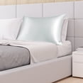 thumbnail image 2 of PiccoCasa 1 Pc 19 Momme Silk Pillowcase for Hair and Skin, Queen Light Grey, 2 of 8