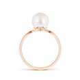 thumbnail image 2 of ANGARA Freshwater Cultured Pearl Chevron Ring with Diamond in 14K Rose Gold for Women | June Birthstone, Birthday, Anniversary, Jewelry Gift for Women | Pearl Ring, 2 of 7