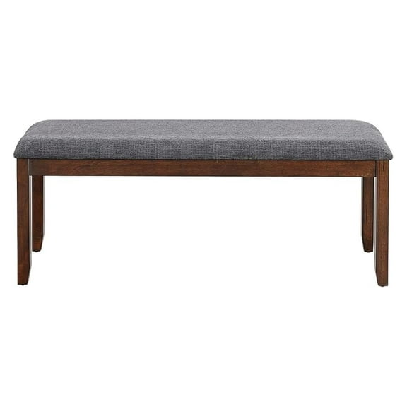 Dining Bench with Linen Cushion, Piano Stool with Non-Slip Pads, Upholstered End of Bed Bench, Dark Grey