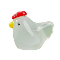 JoyMoreHome Luminous Mini Resin Chickens Miniature Animals, Tiny Chickens Miniature Figurines Glow in The Dark for Micro Garden, Potted Plant, DIY, Home Outdoor Party Decor