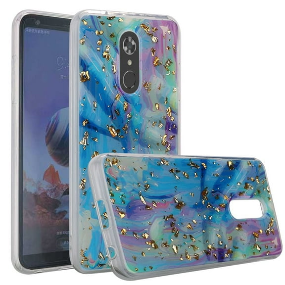 GSA Slim TPU Glitter Marble Hybrid Case for LG Stylo 4 Colorful Galaxy