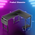 thumbnail image 4 of EDX L Shaped Gaming Desk with Wooden Desktop CPU Stand Side Bag Reversible for Home Office Small Space, Black, 4 of 6