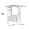 thumbnail image 2 of White Modern Bedside Table Bedroom Nightstand End Table Plant Stand Holder Storage Rack Organizer, 2 of 7