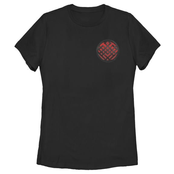 Women's Shang-Chi and the Legend of the Ten Rings Red Pocket Symbol  Graphic Tee Black Large