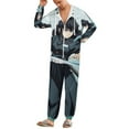 thumbnail image 2 of Demon Slayer Muichiro Tokito Unisex Onesie Pajamas Zipper Jumpsuit Hooded One Piece Sleepwear for Family Mens Womens, 2 of 8