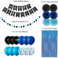 thumbnail image 7 of Party Decorations Balloons Banners Happy Birthday Kit Blue Party PomPoms Foil Curtain Boys Men Décor Supplies, 7 of 7