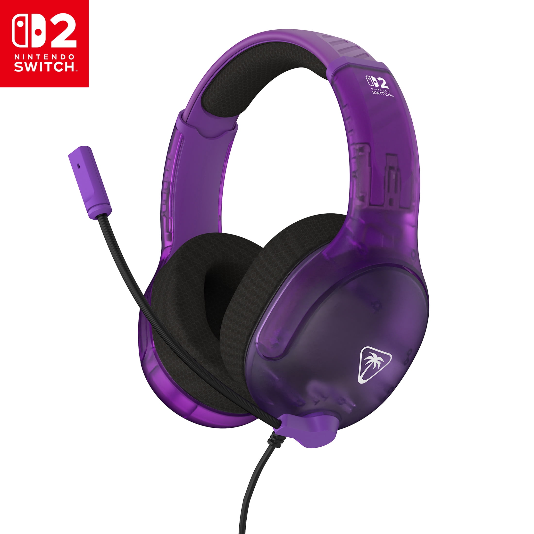 Casque de gaming filaire Turtle Beach Airlite Fit (Ghost Purple) - Sous licence officielle pour Nintendo Switch 2, Nintendo Switch - Durable, léger