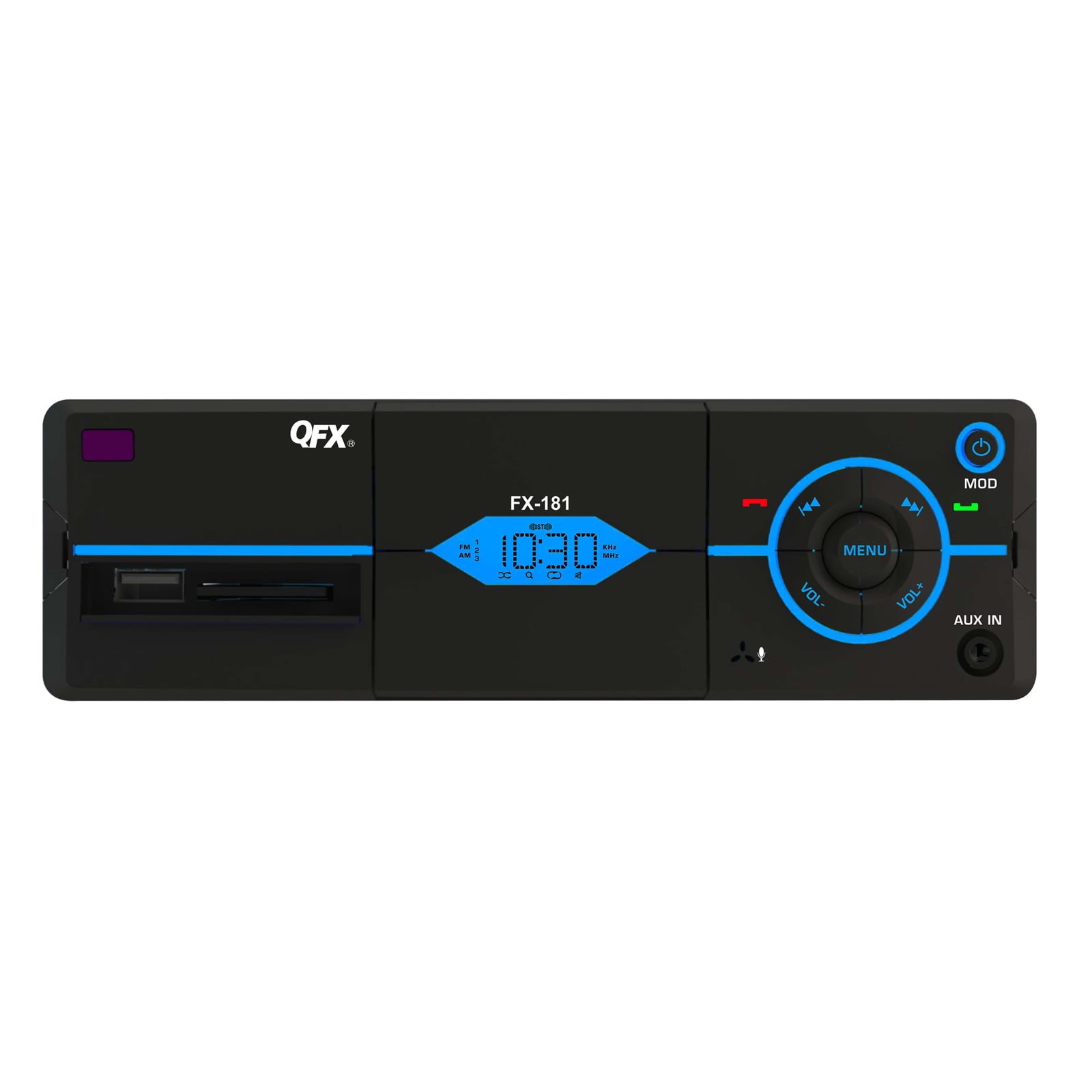 QFX Bluetooth AM/FM/SD Car Stereo with 30 Preset Stations