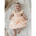 thumbnail image 4 of RUINIXCW Fairy Toddler Baby Girl Butterfly Dress Little Baby Girl Summer Smocked Dress Fly Sleeve Frills Casual Princess Birthday Baptism Wedding Party Dress, 4 of 9