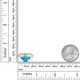 thumbnail image 6 of Gem Stone King 18K Yellow Gold Plated Silver Simulated Blue Opal Engagement Ring for Women | 1.06 Cttw | Oval Cabochon 9X7MM | Gemstone October Birthstone | Size 7, 6 of 6