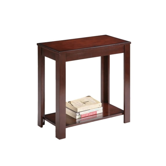 24" Tall Wooden Side Table / End Table, Traditional Design, Dark Brown