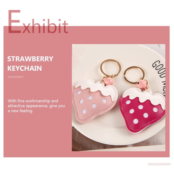 ifundom Strawberry Keychain Set of 3 Cute Alloy Pendant Charms Accessories Perfect Gift for Women and Teens